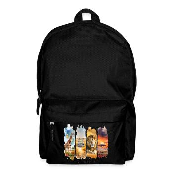 Africa Travel Motif – Safari Wildlife Design - Backpack - black - Front