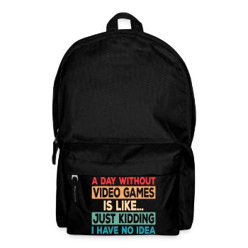 Spieltag-Abwesenheitswitz Tee - Rucksack - Schwarz - Vorne