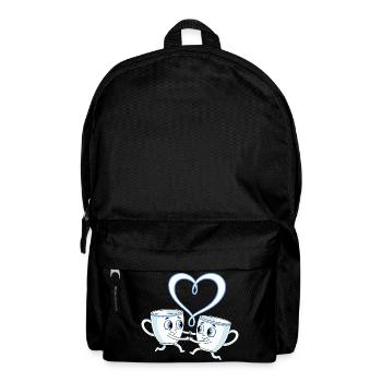 Tasses de café au cœur de couple - Sac à dos - noir - Devant