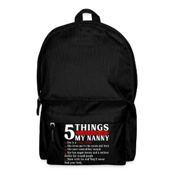 Crazy Nanny List Tee - Backpack - black - Front