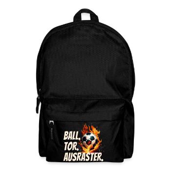 BALL. TOR. AUSRASTER. Fußball Fan Humor - Rucksack - Schwarz - Vorne