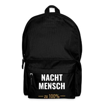 Nachtmensch – Zu 100%  - Rucksack - Schwarz - Vorne