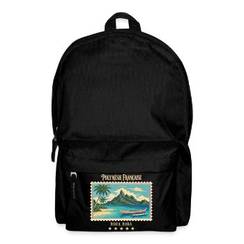 Polynesien Bora Bora Vintage Reisemarke - Rucksack - Schwarz - Vorne