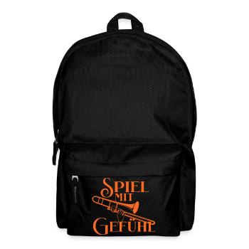 Posaune - Spiel mit Gefühl - Für Posaunisten - Rucksack - Schwarz - Vorne