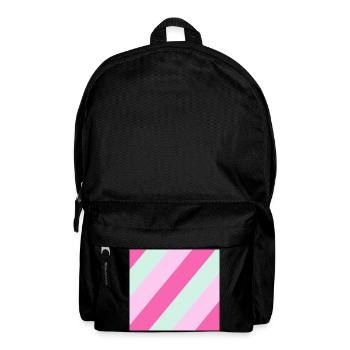 Pastel Diagonal Stripe Cascade - Backpack - black - Front