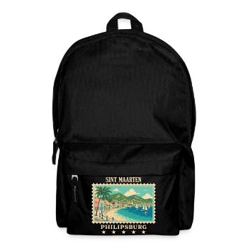 Sint Maarten Philipsburg Vintage Travel Brand - Backpack - black - Front