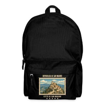 San Marino Città di San Marino Vintage Reisemarke - Rucksack - Schwarz - Vorne