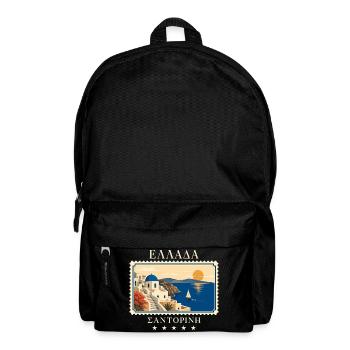 Griechenland Santorini Vintage Reisemarke - Rucksack - Schwarz - Vorne