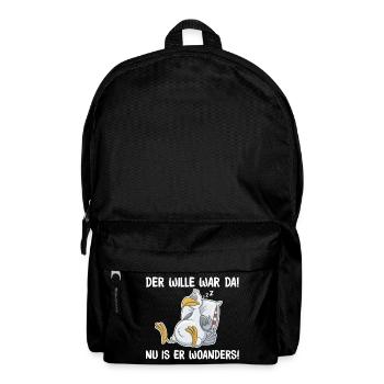 Schlafende Taube – Wille war da, lustige Sprüche - Rucksack - Schwarz - Vorne