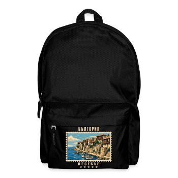 Bulgarien Nessebar Vintage Reisemarke - Rucksack - Schwarz - Vorne