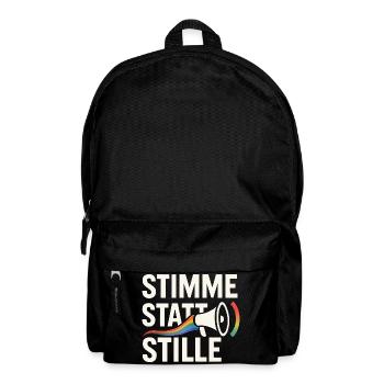 Stimme statt Stille Pride Statement Vielfalt - Rucksack - Schwarz - Vorne