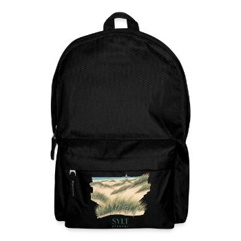Sylt Dünen | Vintage Nordsee Poster - Rucksack - Schwarz - Vorne