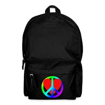 Herz Frieden Regenbogen Symbol - Rucksack - Schwarz - Vorne