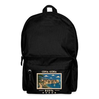 Montenegro Budva Vintage Reisemarke - Rucksack - Schwarz - Vorne