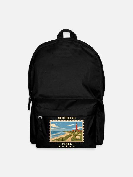 Niederlande Texel Vintage Reisemarke - Rucksack - Schwarz