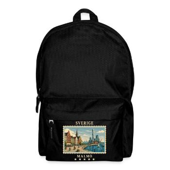 Schweden Malmö Vintage Reisemarke - Rucksack - Schwarz - Vorne