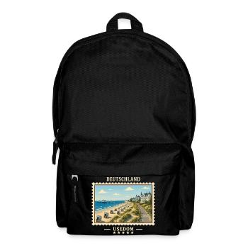 Deutschland Usedom Vintage Reisemarke - Rucksack - Schwarz - Vorne