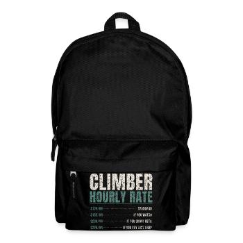 Climber Hourly Rate Funny - Backpack - black - Front
