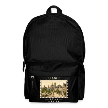 Frankreich Reims Vintage Reisemarke - Rucksack - Schwarz - Vorne