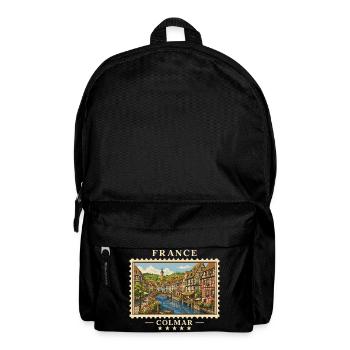 Frankreich Colmar Vintage Reisemarke - Rucksack - Schwarz - Vorne