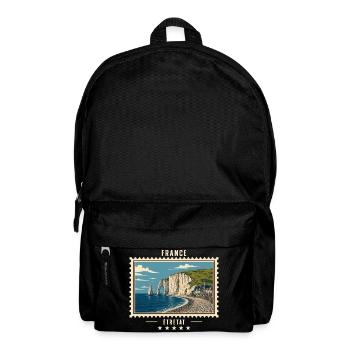Frankreich Étretat Vintage Reisemarke - Rucksack - Schwarz - Vorne