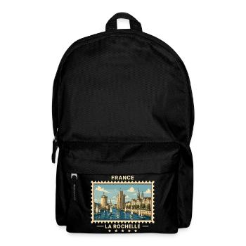Frankreich La Rochelle Vintage Reisemarke - Rucksack - Schwarz - Vorne