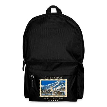 Österreich Saalbach Winter Vintage Reisemarke - Rucksack - Schwarz - Vorne
