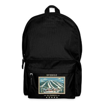 Schweden Kläppen Winter Vintage Reisemarke - Rucksack - Schwarz - Vorne