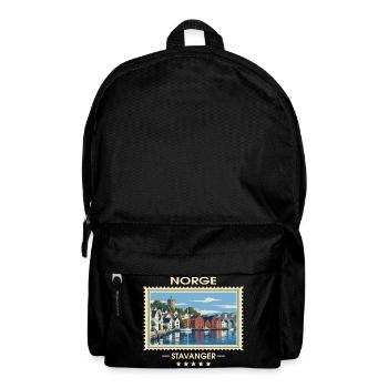 Norwegen Stavanger Vintage Reisemarke - Rucksack - Schwarz - Vorne