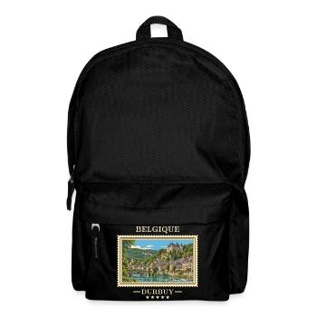 Belgien Durbuy Vintage Reisemarke - Rucksack - Schwarz - Vorne