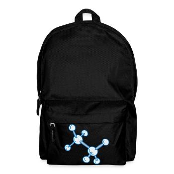 Blaues Molekülnetz Muster - Rucksack - Schwarz - Vorne