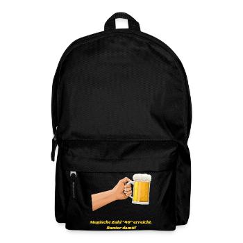 Magische Zahl 40 erreicht, amüsantes Bier Design - Rucksack - Schwarz - Vorne