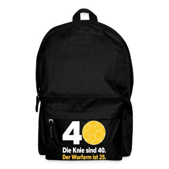 40. Geburtstag Handball – Wurfarm ist erst 25 - Rucksack - Schwarz - Vorne