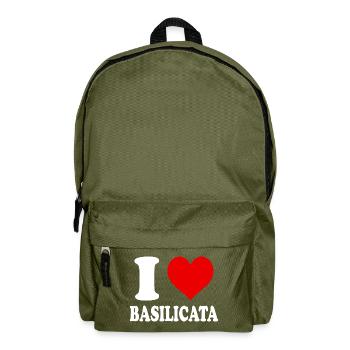 I Love Basilicata Heart Region Italy Funny - Backpack - olive green - Front