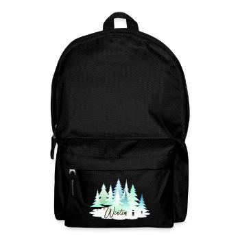Winter Winterlandschaft Schnee Tannen - Rucksack - Schwarz - Vorne