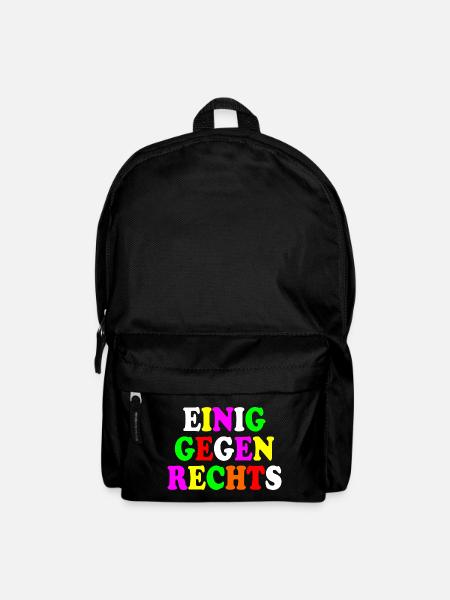Einig gegen rechts - Rucksack - Schwarz