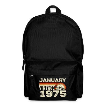 Janvier 1975 Vintage Anniversaire 1975, Né en 1975 - Sac à dos - noir - Devant