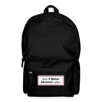 Corona-Regel: Abstand halten! - Rucksack - Schwarz - Vorne