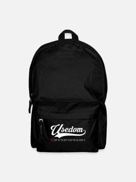 Insel Usedom Koordinaten roter Anker - Rucksack - Schwarz