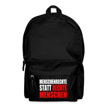 menschenrechte statt rechte menschen - Rucksack - Schwarz - Vorne