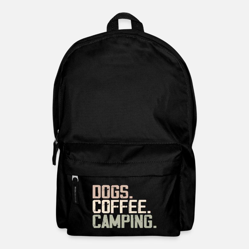 Hunde Kaffee Camping Lustige Camper - Rucksack - Schwarz