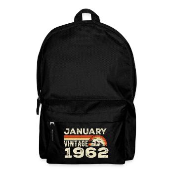 Januar 1962 Jahrgang Geburtstag 1962, Jahrgang 1962 - Rucksack - Schwarz - Vorne