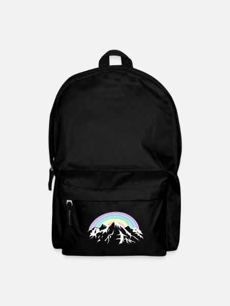 Regenbogen und Berge - Rucksack - Schwarz