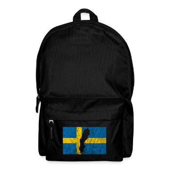 Suède drapeau suédois Voyage silhouette - Sac à dos - noir - Devant