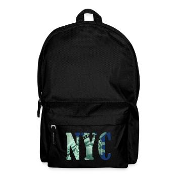 NYC Typografie mit Freiheitsstatue - Rucksack - Schwarz - Vorne