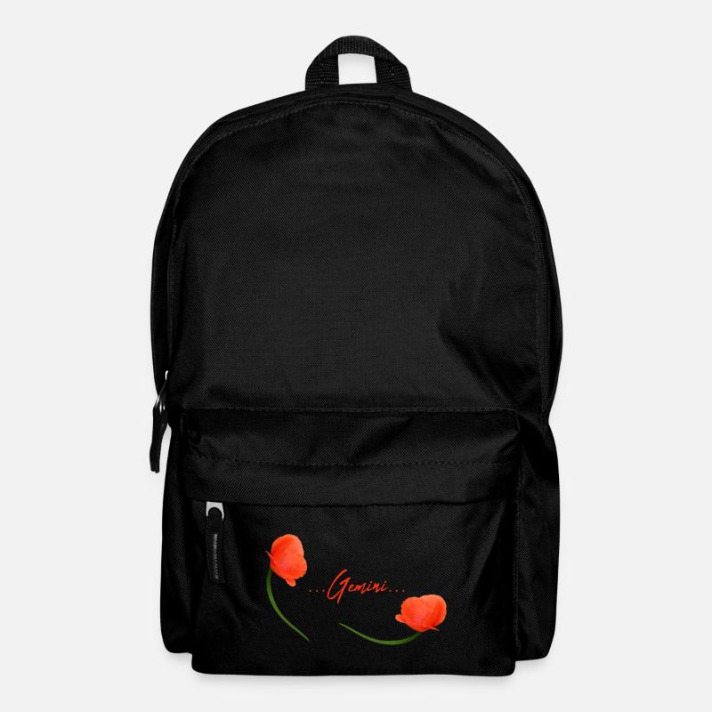 Gémeaux Poppy Coquelicot Signe du zodiaque Gémeaux Gémeaux - Sac à dos - noir