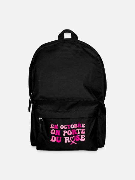 Octobre rose solidarité cancer du sein cadeau - Sac à dos - noir