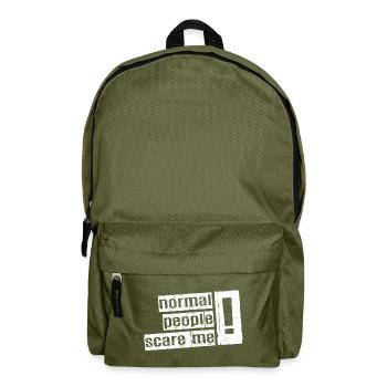 Normale Menschen machen mir Angst - Psych Design - Rucksack - Olivgrün - Vorne