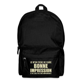Je m'en fiche de faire bonne impression - Sac à dos - noir - Devant
