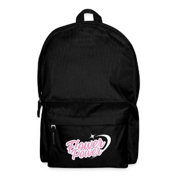 Flower Power - Retro font in pink with star - Backpack - black - Front